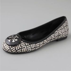 Tory Burch reva raffia straw ballerina flats